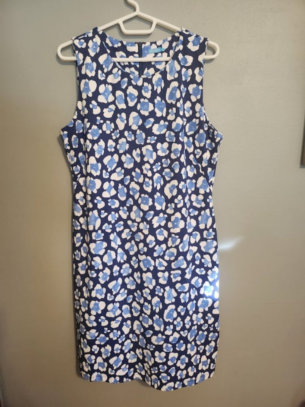 J. McLaughlin Sophia Midi Dress Blue and White Size Large